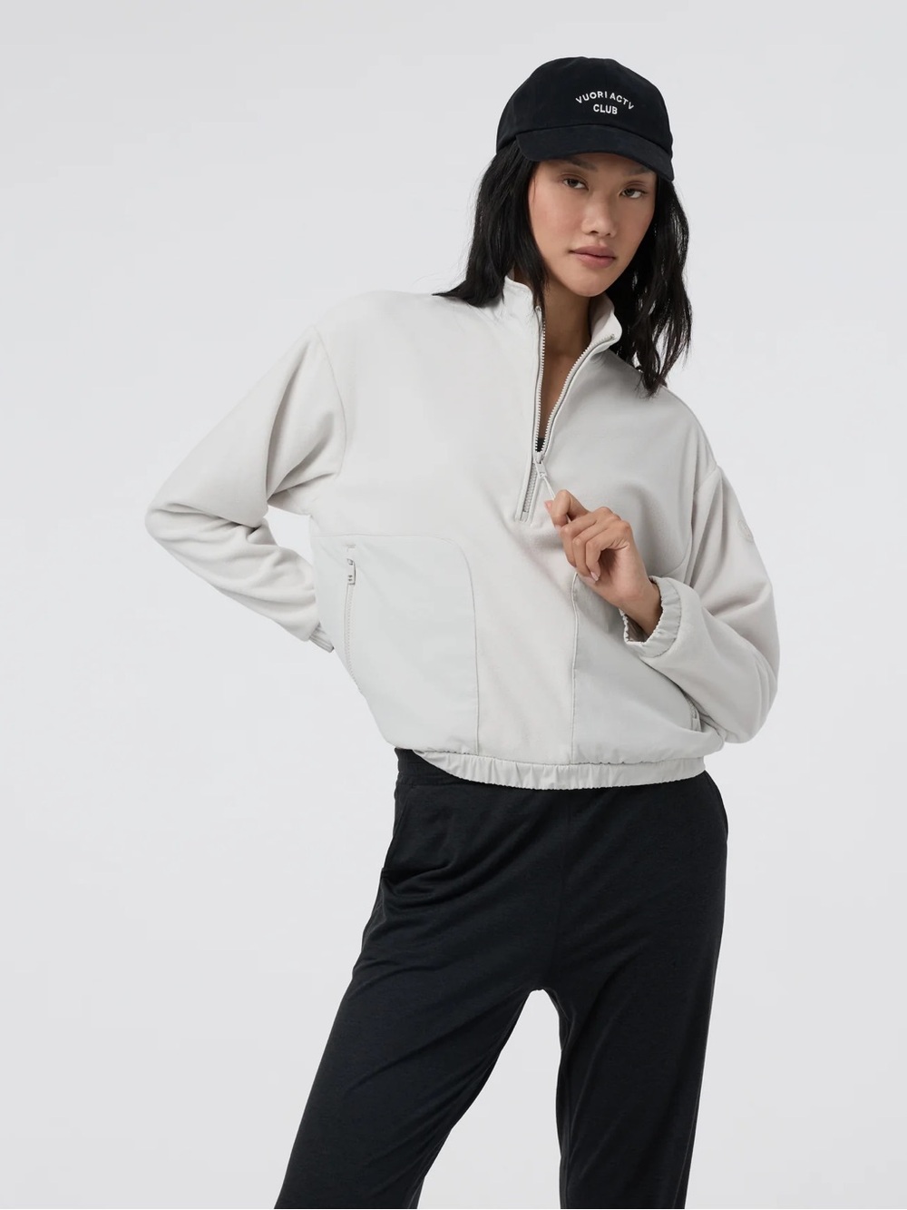 Vuori Aspen pullover Light Gray Quarter-Zip Pullover Jacket